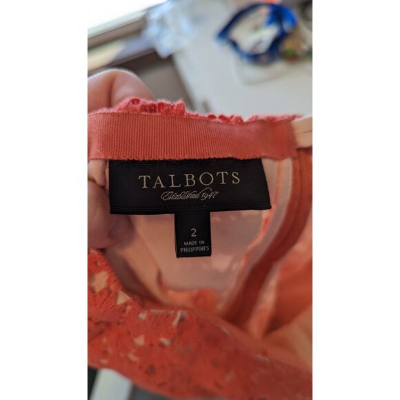 Talbots Orange Floral Lace Pencil Skirt size 2 - Picture 4 of 4